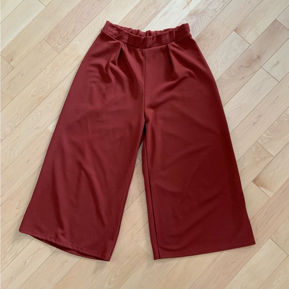 Burnt orange/ rust cropped wide leg pant - ASOS US 2 - Picture 2 of 14